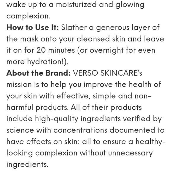 Verso Nourishing Mask with Ceramides NIB NEW IN BOX - Picture 9 of 9